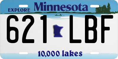 MN license plate 621LBF