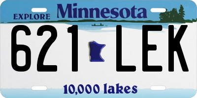 MN license plate 621LEK