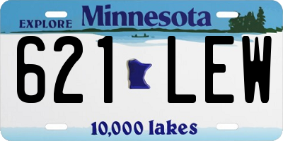 MN license plate 621LEW