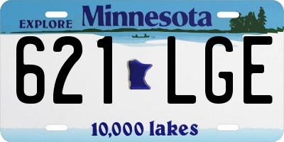 MN license plate 621LGE