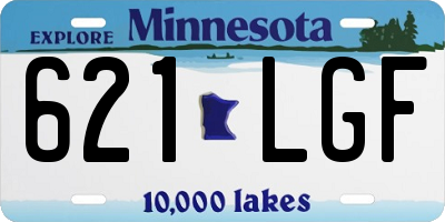 MN license plate 621LGF