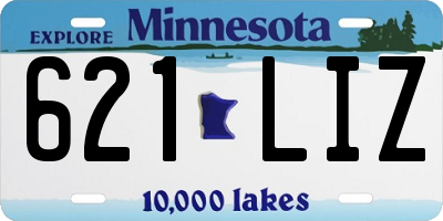 MN license plate 621LIZ