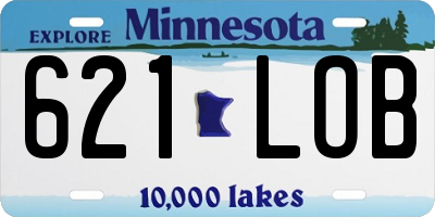 MN license plate 621LOB