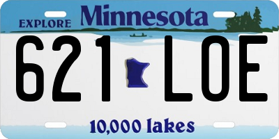 MN license plate 621LOE