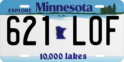 MN license plate 621LOF