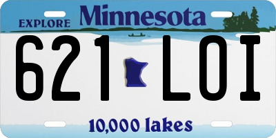 MN license plate 621LOI