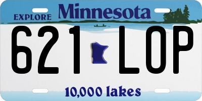 MN license plate 621LOP