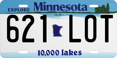 MN license plate 621LOT