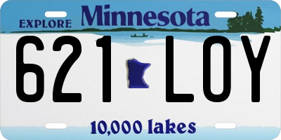 MN license plate 621LOY