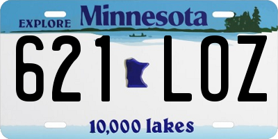 MN license plate 621LOZ