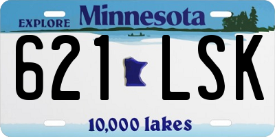 MN license plate 621LSK