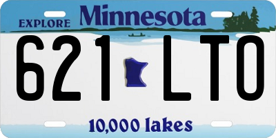 MN license plate 621LTO
