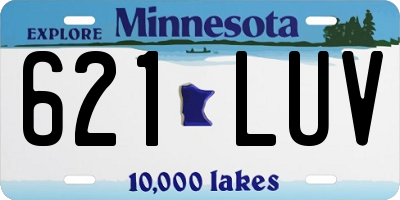 MN license plate 621LUV