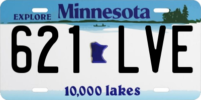 MN license plate 621LVE