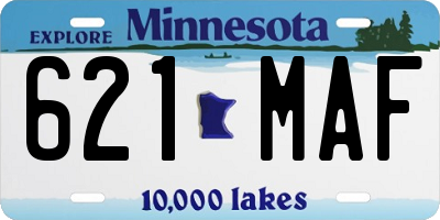 MN license plate 621MAF