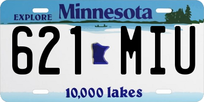 MN license plate 621MIU