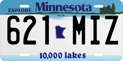 MN license plate 621MIZ