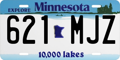 MN license plate 621MJZ