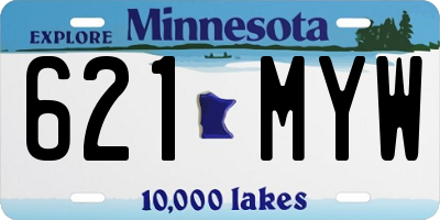 MN license plate 621MYW