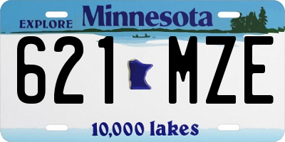 MN license plate 621MZE