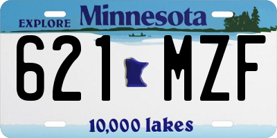 MN license plate 621MZF