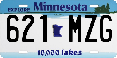 MN license plate 621MZG
