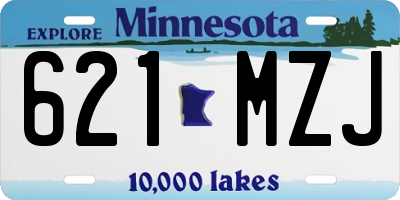 MN license plate 621MZJ