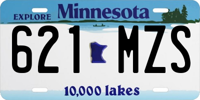MN license plate 621MZS