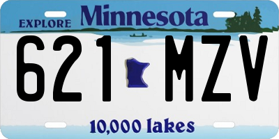 MN license plate 621MZV