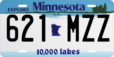 MN license plate 621MZZ
