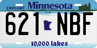 MN license plate 621NBF