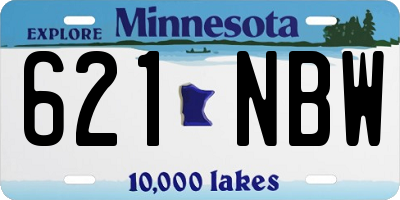 MN license plate 621NBW