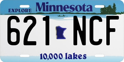 MN license plate 621NCF