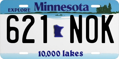 MN license plate 621NOK