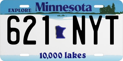 MN license plate 621NYT