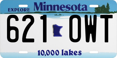 MN license plate 621OWT