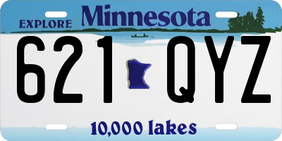 MN license plate 621QYZ