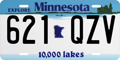 MN license plate 621QZV