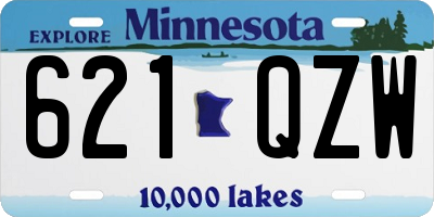 MN license plate 621QZW