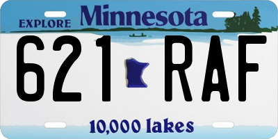 MN license plate 621RAF