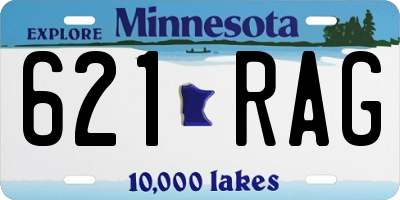 MN license plate 621RAG