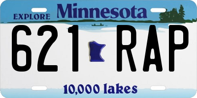MN license plate 621RAP