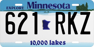 MN license plate 621RKZ