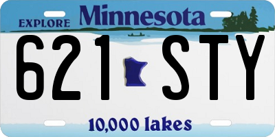 MN license plate 621STY