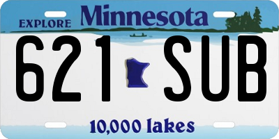 MN license plate 621SUB