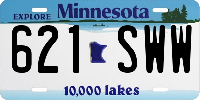 MN license plate 621SWW