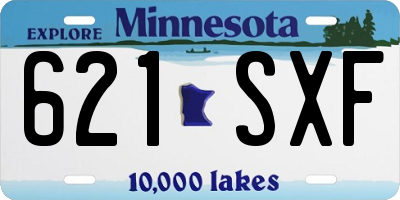 MN license plate 621SXF