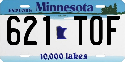 MN license plate 621TOF