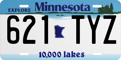 MN license plate 621TYZ