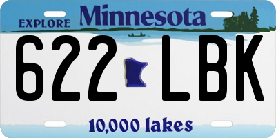 MN license plate 622LBK